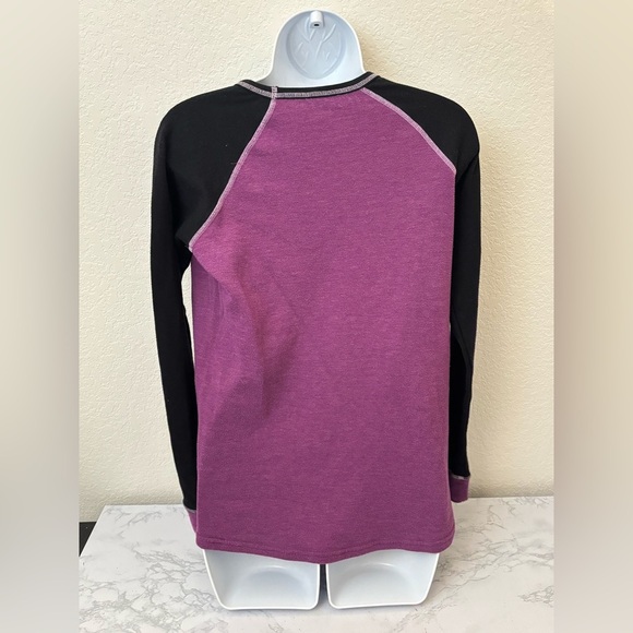 Watsons Womens Sweater L Purple Black Colorblock Long sleeve Pullover Top​ - Picture 4 of 4
